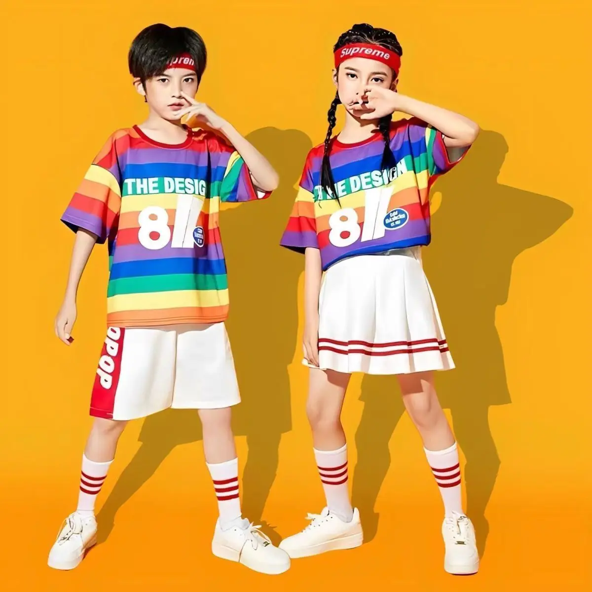 

Kids Summer Hiphop Dance Performance Short Sleeve T-Shirts+Pants Suits 4-14 Years Boys Girls Fashion Streetwear Children Clothes