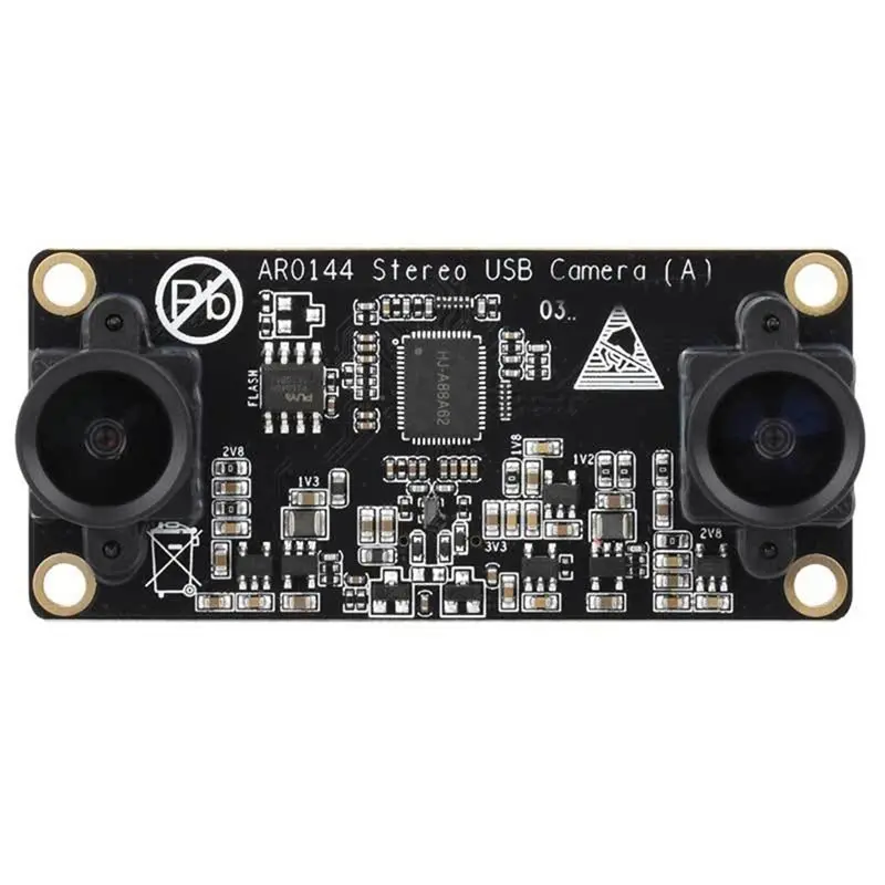 Y14A AR0144 2MP USB2.0 인터페이스 스테레오 USB 카메라 모듈, AR0144 센서 칩, 52mm 베이스라인, 동기화된 동일 프레임 탑재