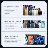 PD100W 20000mAh Power Bank Fast Charging, Metal Shell TFT Screen, Built-in Type-C Cable, LED Flashlight, PD3.0 for Laptop Phone - Image 3