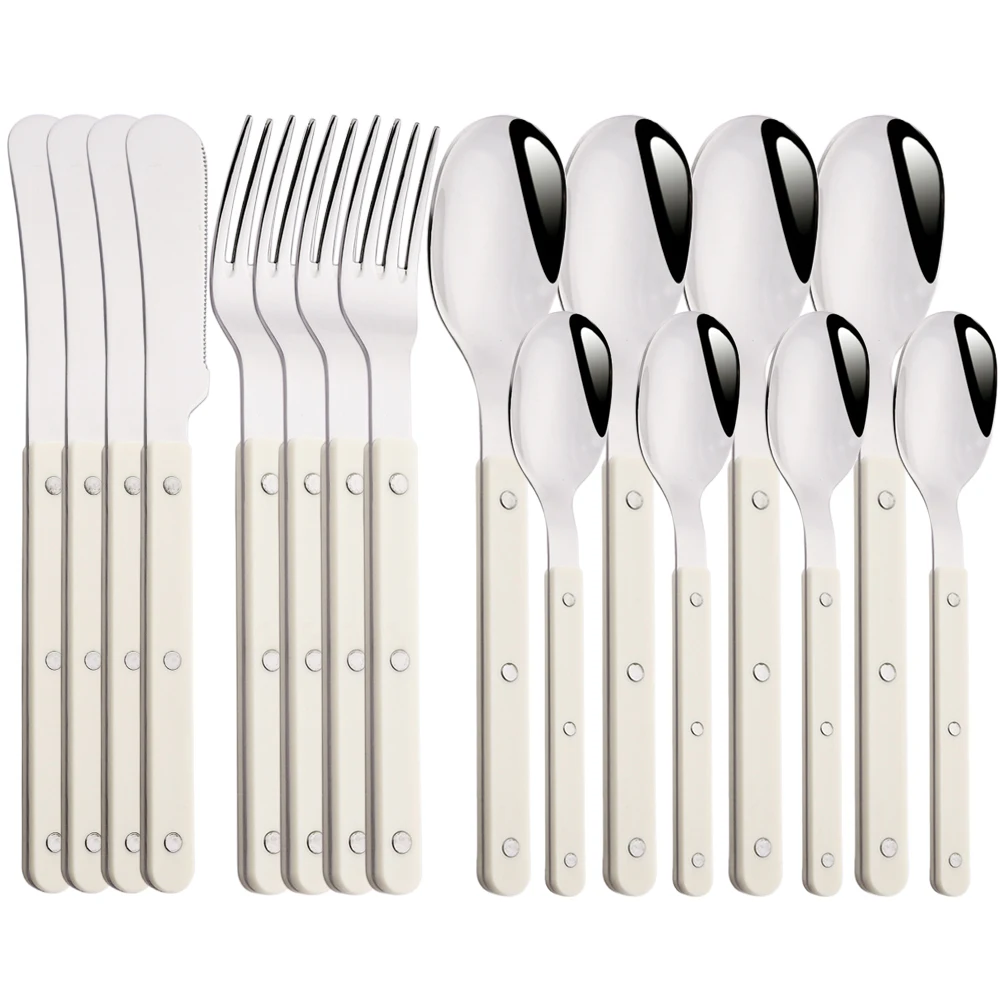 16Pcs Beige Silver