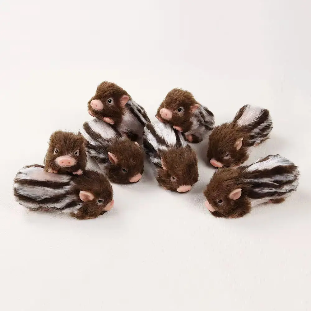New Striped Pattern Silicone Small Boar Reborn Doll Toy Kids Interactive Educational Decompression Lifelike Cute Piggy Pet Toy