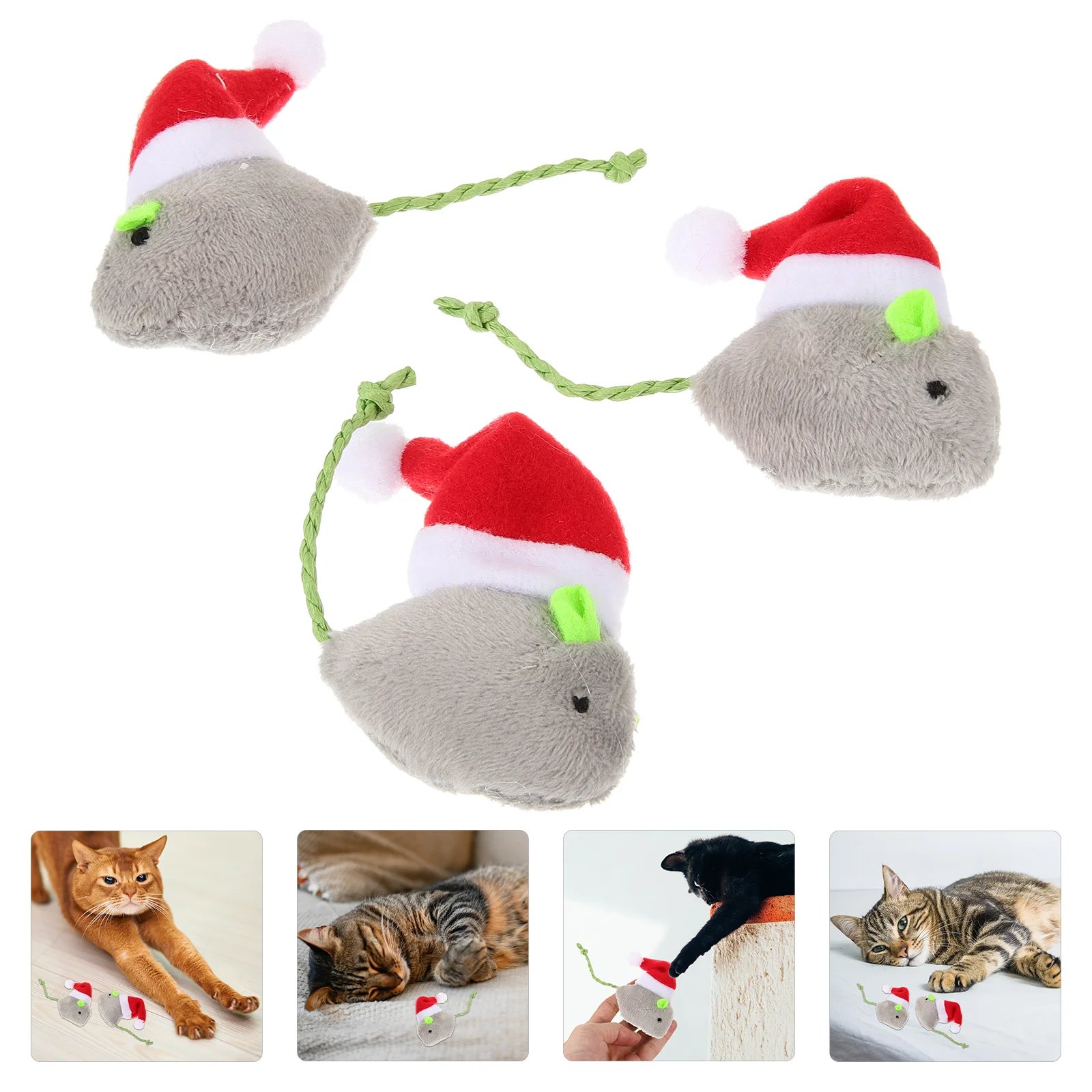 

Soft Small Cat Toys Christmas Simulation Mouse Gifts for Stocking Stuffers Scratching Plaything