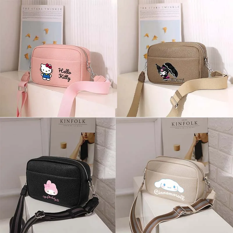 

2023 New Sanrio Trendy Womens Bags Kitty Melody Kuromi Cinnamoroll Anime People Fashion The Single Shoulder Bag Girls Gift
