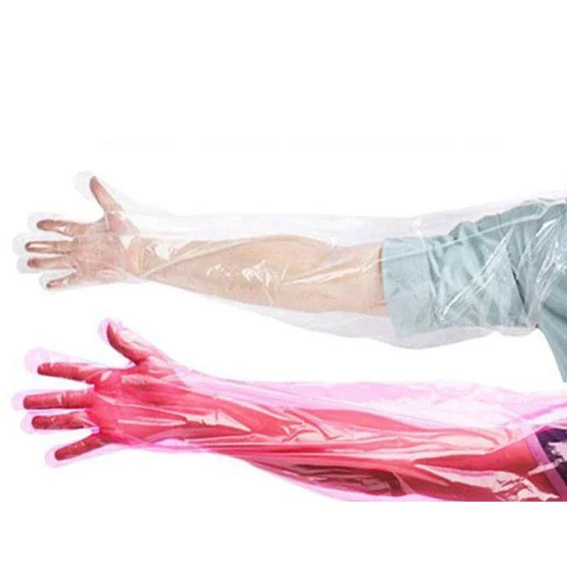 50 Pcs Disposable Long Sleeve Veterinary Gloves - 85cm Full Arm Gloves For Insemination, Field Dressing, Cleaning - View #6