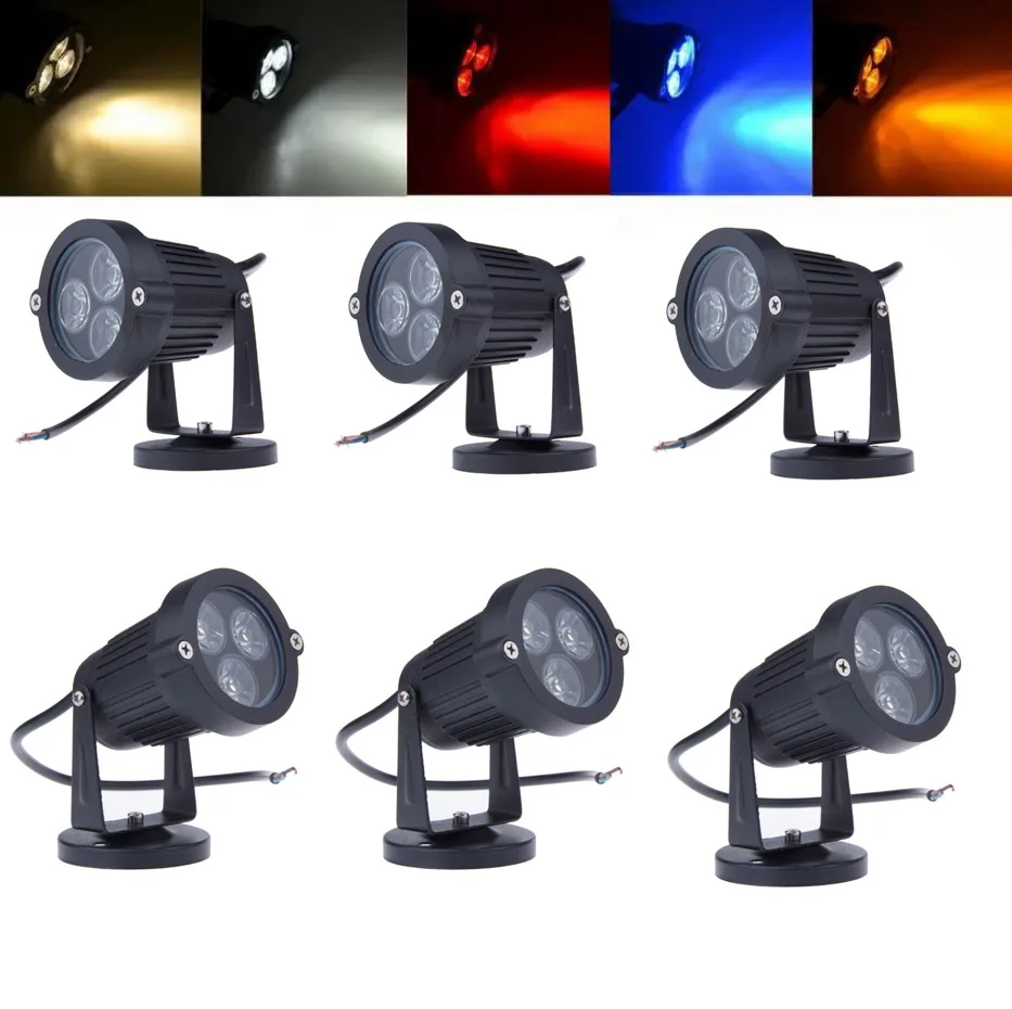 

Уличный Светодиодный точечный светильник, 10 шт., IP65, 9 Вт, водонепроницаемый точечный светильник с шипами, 12 В, 220 В, 110 В, для дорожек, двора, деревьсветильник, сада, освещение