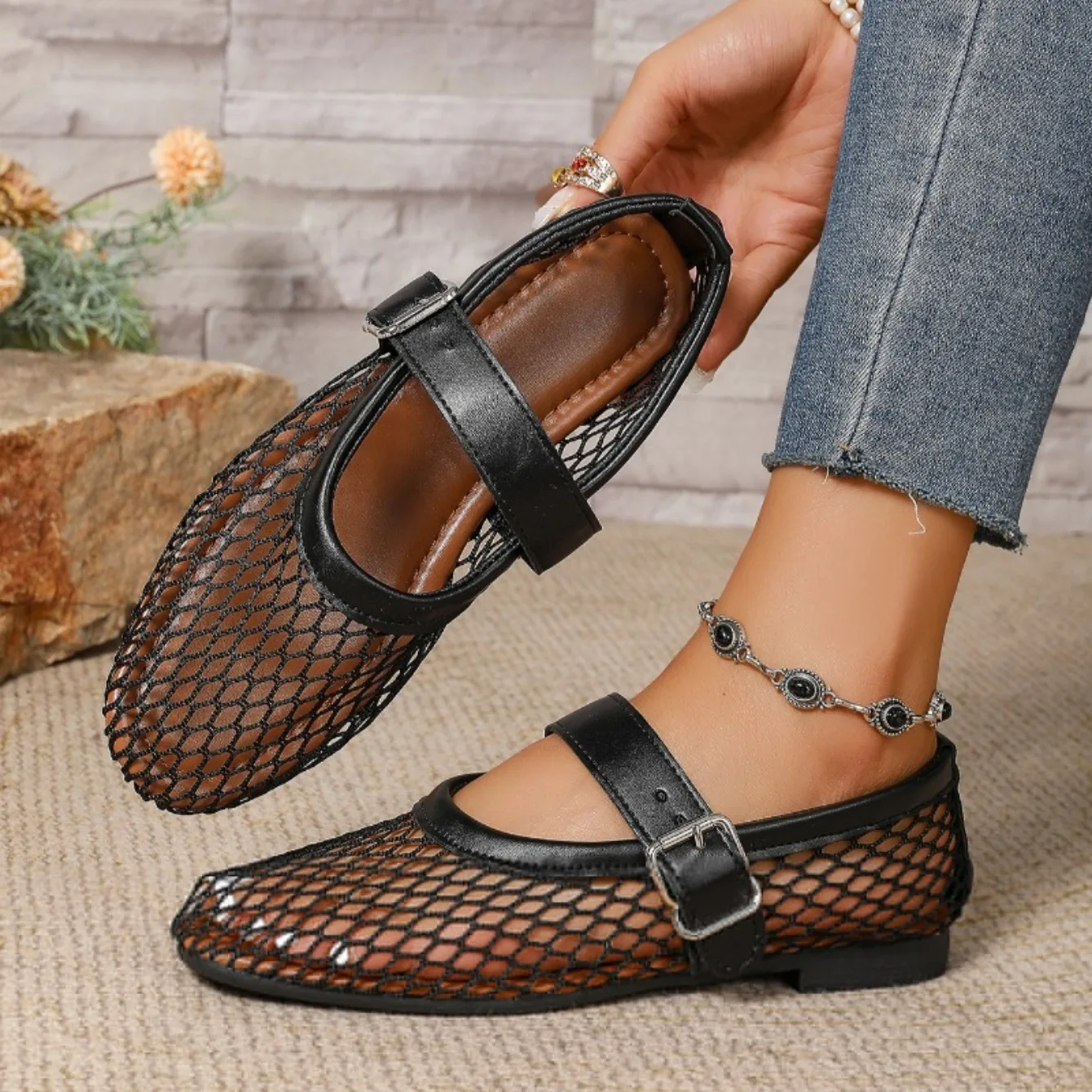 Sandalias de malla transpirable para mujer playa y exterior_voghion.com
