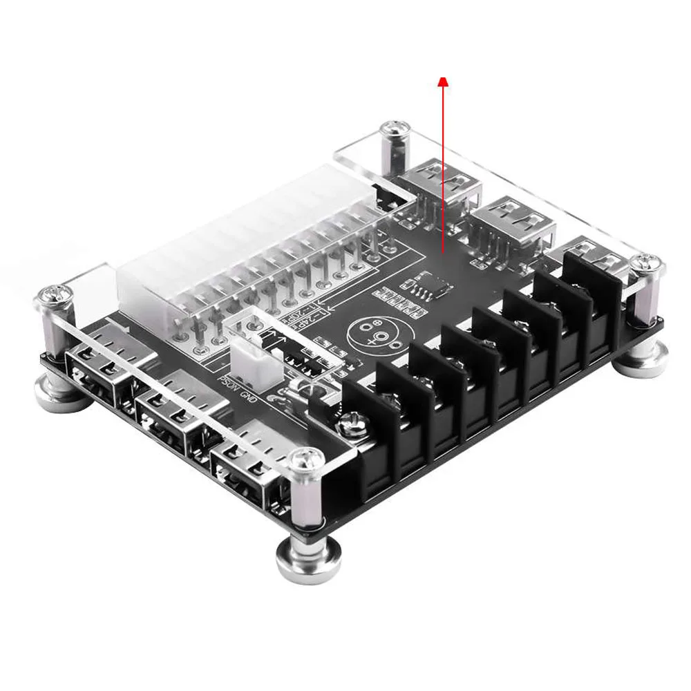 24 Pin Atx Alimentatore Breakout Board Adapter Connettore Di Alimentazione Ricarica Usb Desktop Chassis Power Supply Kit Custodia In Acrilico