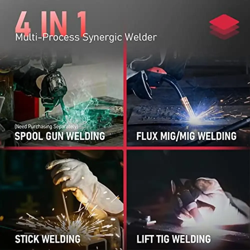 200Amp Dual Voltage Multi-process Welding Machine with MIG Flux Cord Stick Lift TIG Welder 5