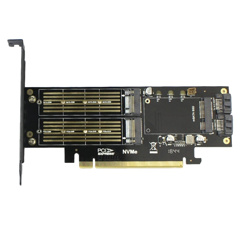 NGFF 및 MSATA SSD 어댑터 카드, M.2 NVME-Pcie 16X/M.2 SATA SSD-SATA III/MSATA-SATA 변환기, 3 in 1