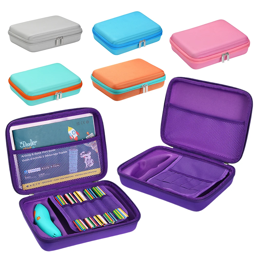 3Doodler Start+ Essentials (2024) 3D 펜 세트용 휴대 가방, 3D 프린팅 필라멘트 리필팩 및 USB 케이블 보호 케이스