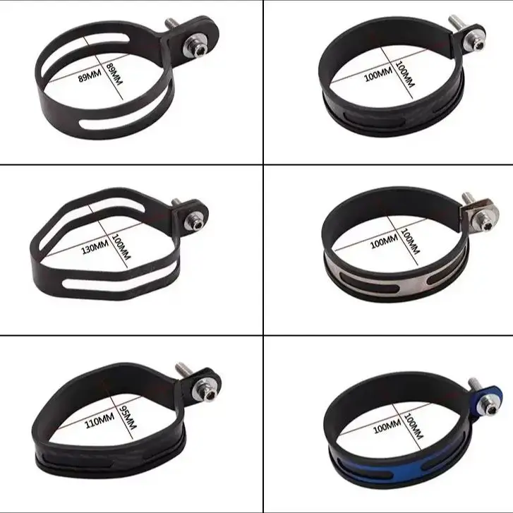 Motorcycle 60.5mm Exhaust Pipe 51mm Muffler Universal Fixed Circle Carbon Fiber Holder Clamp Fixed Ring Support Bracket motorcycle exhaust muffler