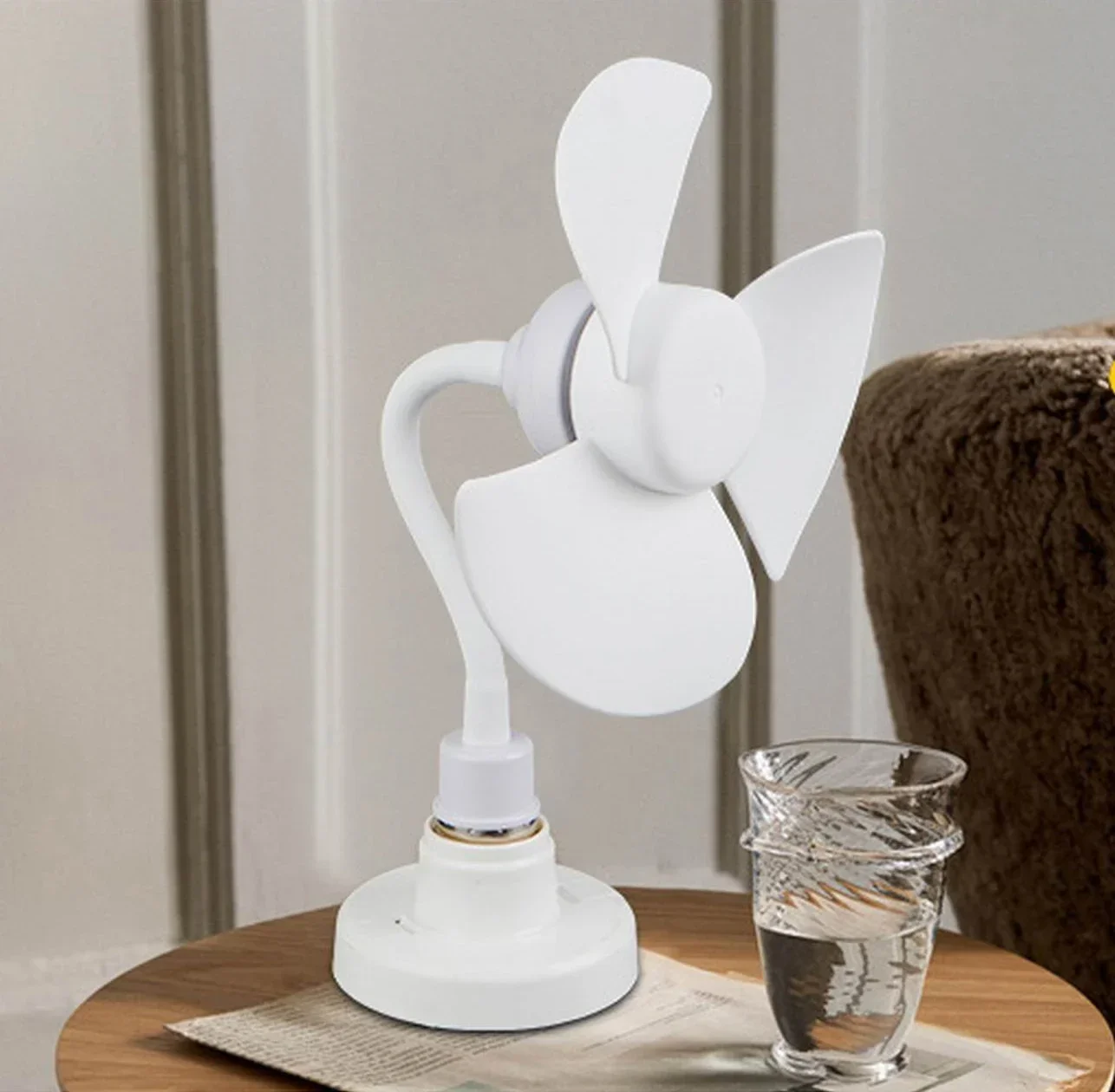 Table Fan 6.3 Inch Mini Fan 10W E27 Ceiling FansCeiling Indoor Bedroom Chandelier with Cooling Fan