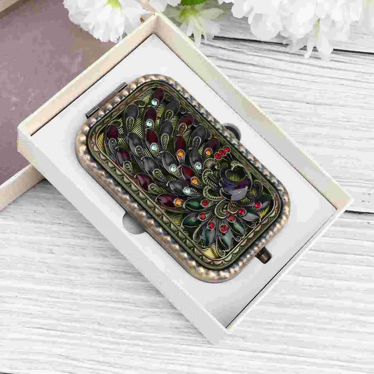 hot sale outdoor leather cheap coin purse coin bag drawstring pouch calabash jewelry packing bags Mirror Compact Makeup Vintage Pocket Purse Foldable Double Mini Women Vanity Portable Side Travel Handheld Purses Mirrors