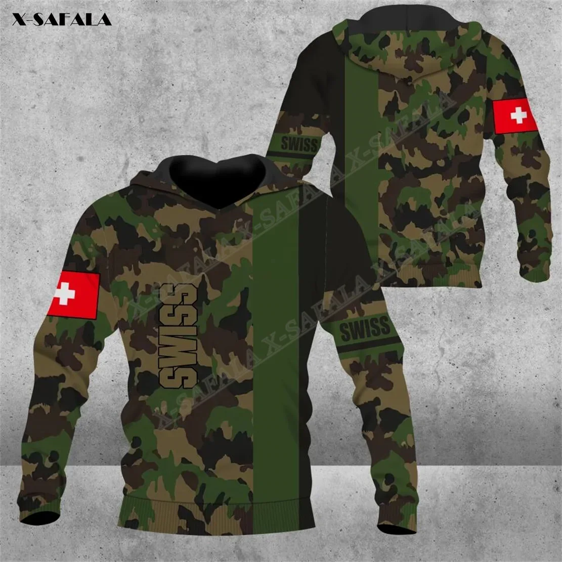 

Swiss Switzerland Army Camo Veteran Military 3D Print Hoodie Men Shirt Pullover Sweatshirt Hooded Jersey Cotton Thick Coat