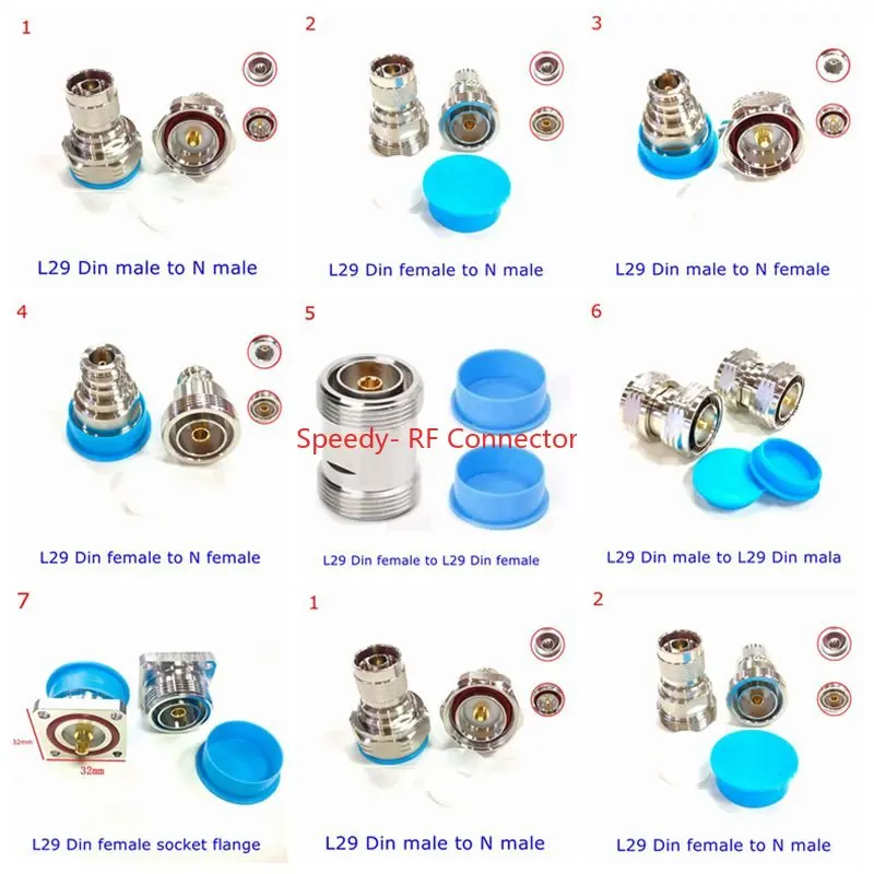 Din 16 L29 Conector 16 L29 Din para L16 n tipo Masculino Feminino Buraco Flange à Prova de Água Coaxial Adaptador rf Alta Qualidade Latão Cobre