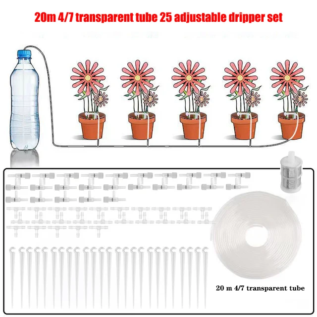Garden Drip Irrigation Kit with Regulating valve Potted Plant Watering Device 4/7mmHose Watering Saving Micro Dripper Greenhouse 4