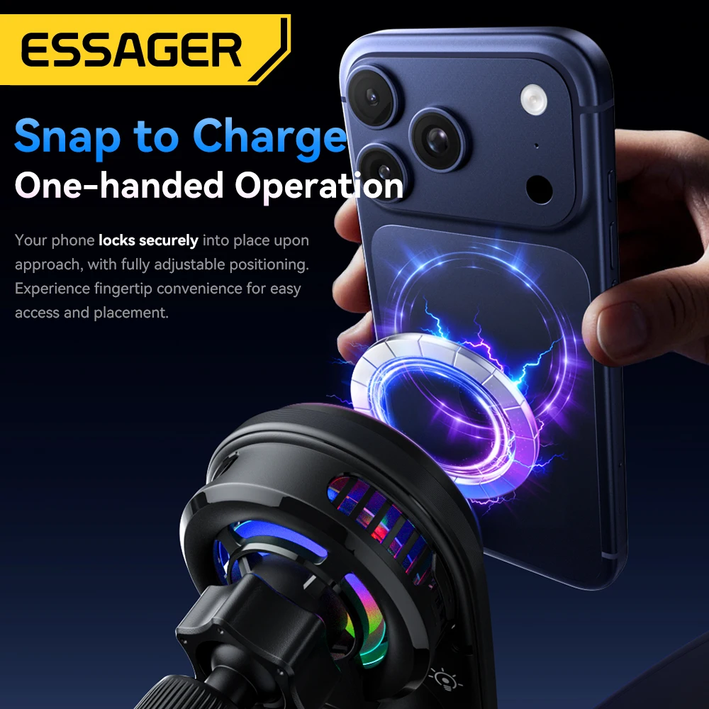 Essager Magnetic Car Phone Holder Air Vent Car Phone Stand For Magsafe iPhone 17 16 15 Pro Xiaomi Samsung Strong Magnet Holder