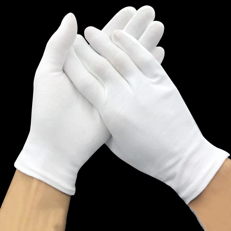 Cleaning Gloves White Soft Cotton Work Gloves Dry Hands Sweat Absorption Household Merchandises Cleaning High Stretch Home Garden Mittens