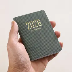 Compact 2026 English Planner - Mini Pocket Daily Schedule Book with 60 Sheets & 120 Pages, Thin Weekly Calendar Journal Agenda (A8)