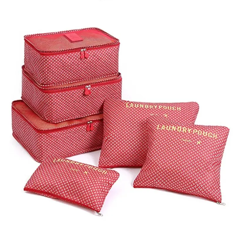6-piece Large Size Travel Organizer Portable Suitcase Organizer Clothes Shoes Makeup Bag Luggage Organizer Travel Storage Bag BEST SELLERS