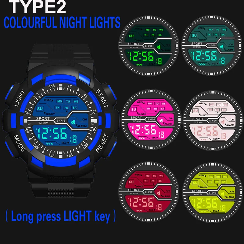 YIKAZE Men\'s LED Digital Watch Multifunction Military Sports Watches Clock Men Fitness Electronic Watch Sport Watches Kids Gifts