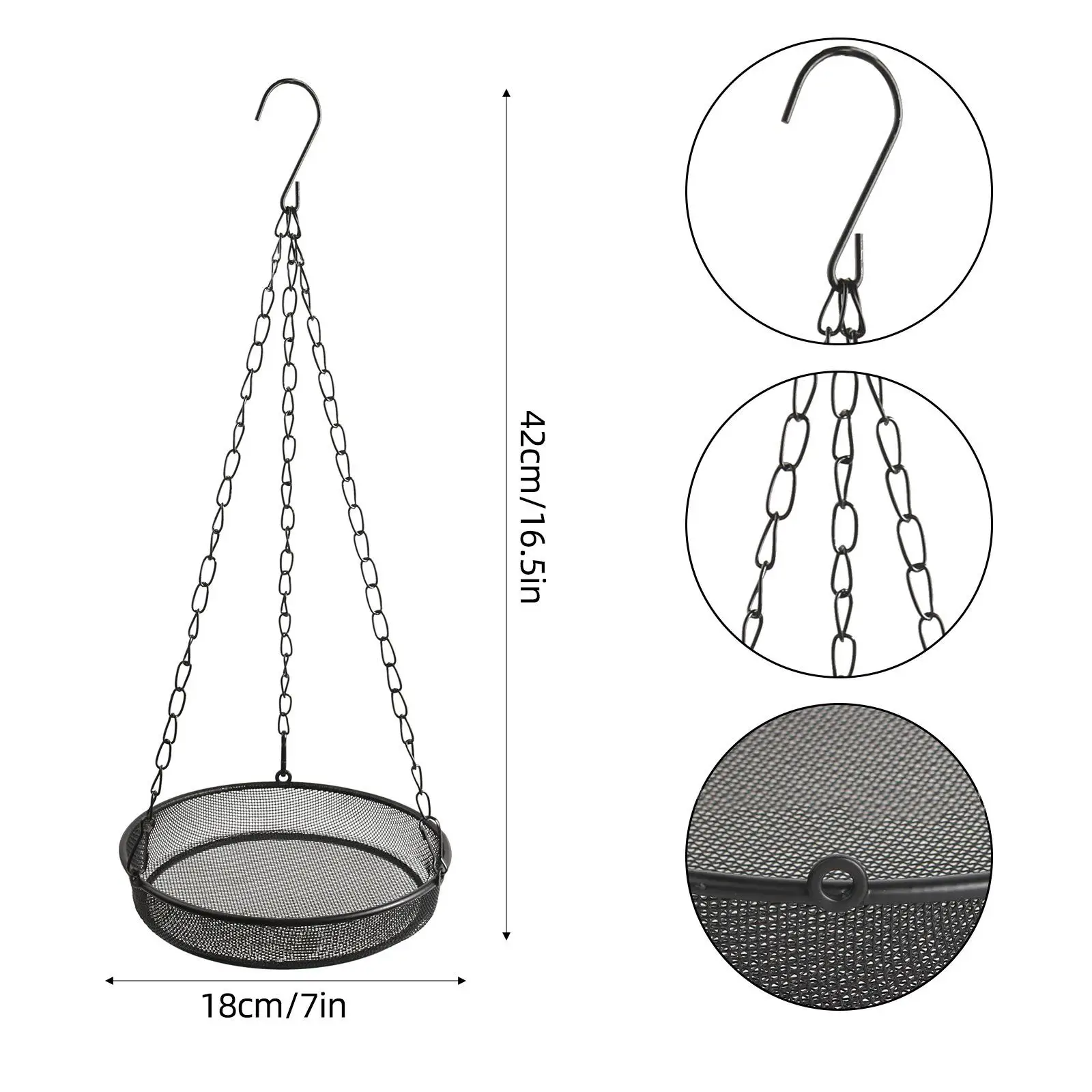 Hanging Bird Feeder Tray Weather Resistant Iron Multipurpose Easy Clean Metal Mesh Tray for Yard Tree Outside Patio Garden Hanging Bird Feeder Tray Weather Resistant Iron Multipurpose Easy Clean Metal Mesh Tray for Yard Tree Outside Patio Garden