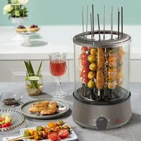 Electric Barbecue Grill Skewers Household Automatic Rotating Indoor Small Smokeless Barbecue Cup Temperature Adjustment 2
