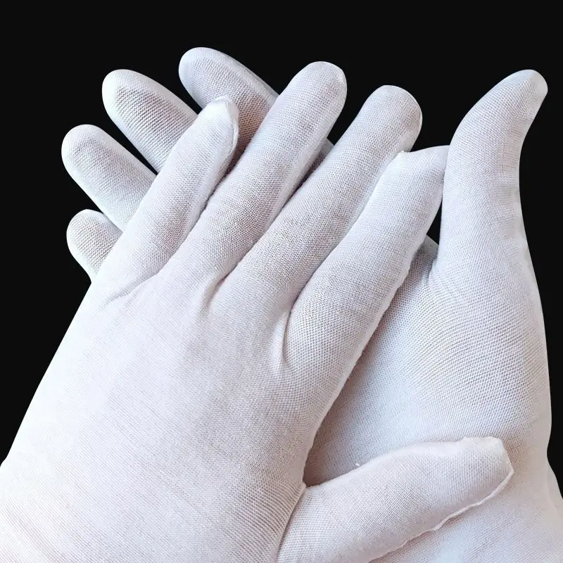 Cleaning Gloves White Soft Cotton Work Gloves Dry Hands Sweat Absorption Household Merchandises Cleaning High Stretch Home Garden Mittens
