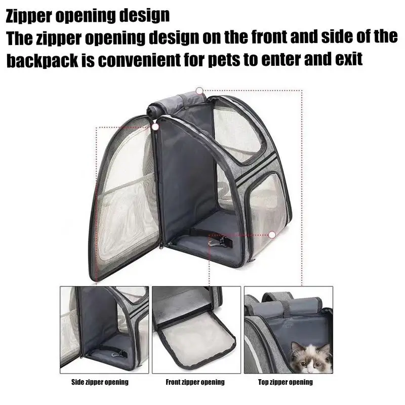 Dog Travel Bag Soft Cat Carrier Foldable Puppy Backpack Reflective Strip Dog Travel Pouch Storage Daypack For Puppy Kitten Toys