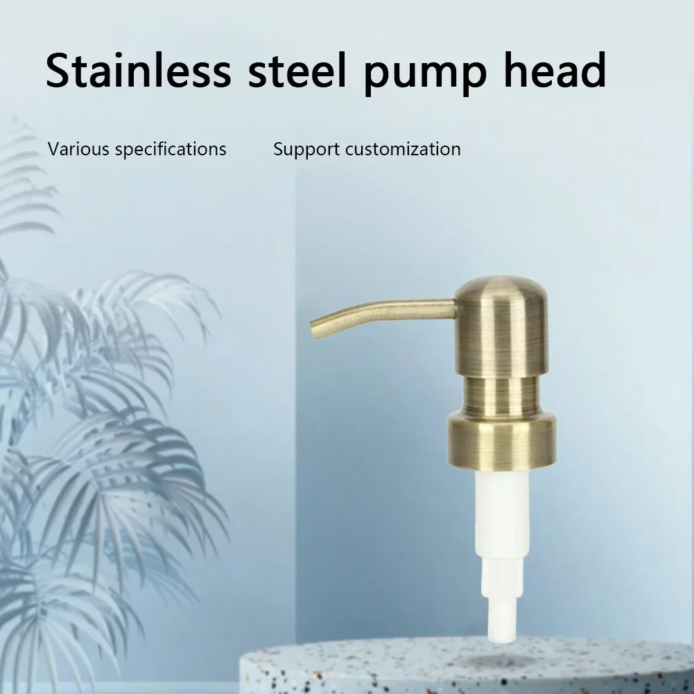 Bathroom Stainless Steel Liquid Lotion Dispenser Head Replacement Soap Shower Pump Head Push Type Lotion Pump Head 2
