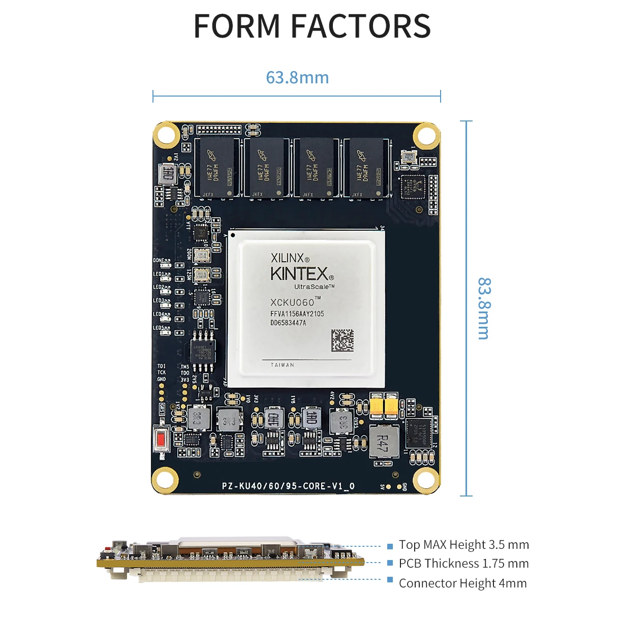 PuZhi PZ-KU060-SOM Xilinx Kintex UltraScale + XCKU060 FPGA ھ ,   ý  KU060