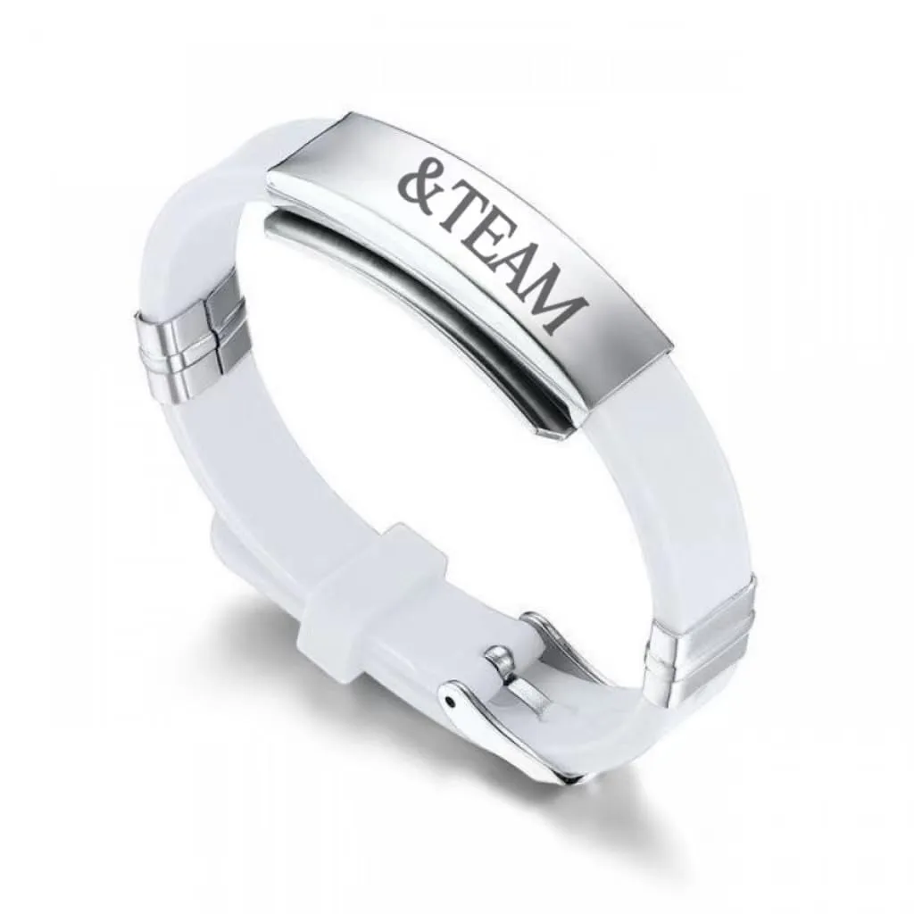 &TEAM KPOP Stainless Steel Silicone Wristband Concert Support Bracelet andTEAM Fan Gift Merchandise