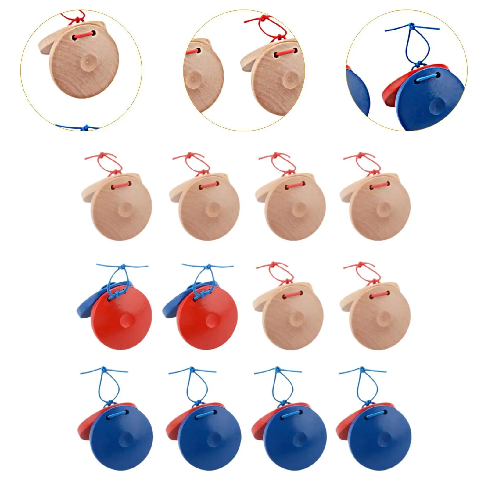 12Pcs Clap Board DIY Rhythm Hand Finger Castanets for Party Adult Toddlers