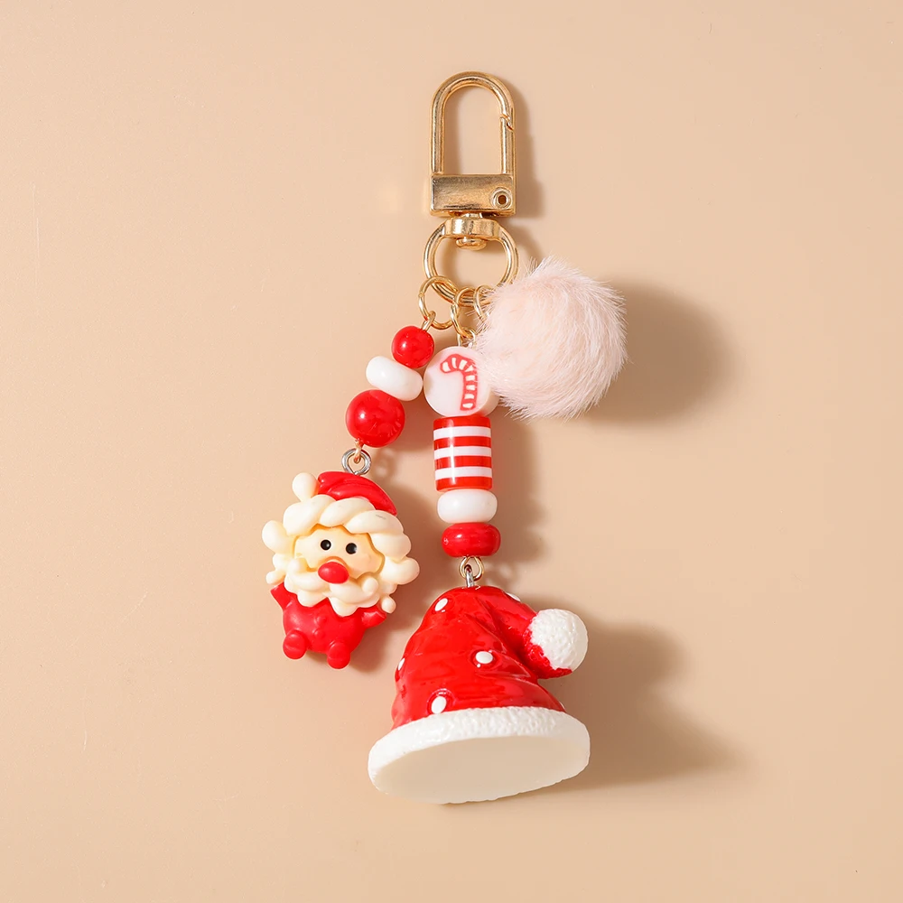Aihua Netter Schlüsselanhänger Schöner Weihnachtsbaum Hirsch Schneemann Schlüsselanhänger für Frauen Mädchen Neujahr Handtasche Anhänger Schmuck Geschenke – Detail 10