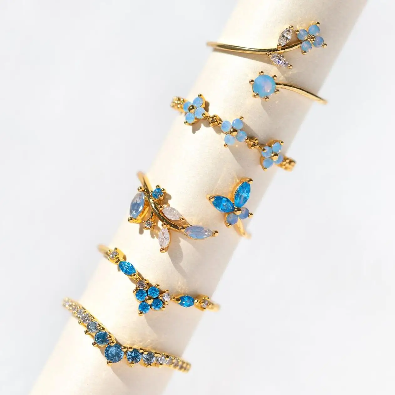 

Ins Y2K Style Fahion Jewelry Aesthetic Charms Zircon Butterfly Flower Adjustable Opening Ring For Women anillos para hombres