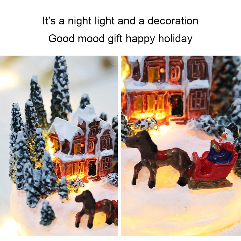Festive LED Night Light: Luminous Micro Landscape House Ornament and Creative Children's Gift