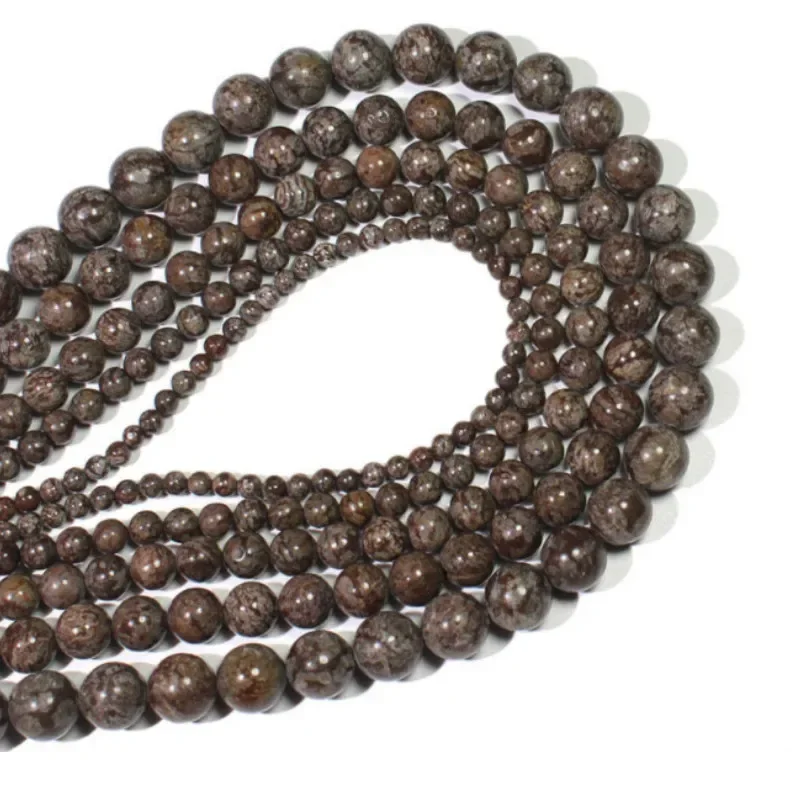 

Natural Stone Coffee Jasper Natural Spacer Loose Bead for Jewelry Making DIY Bracelet Accessories ( Pick Size 4 6 8 10 Mm )