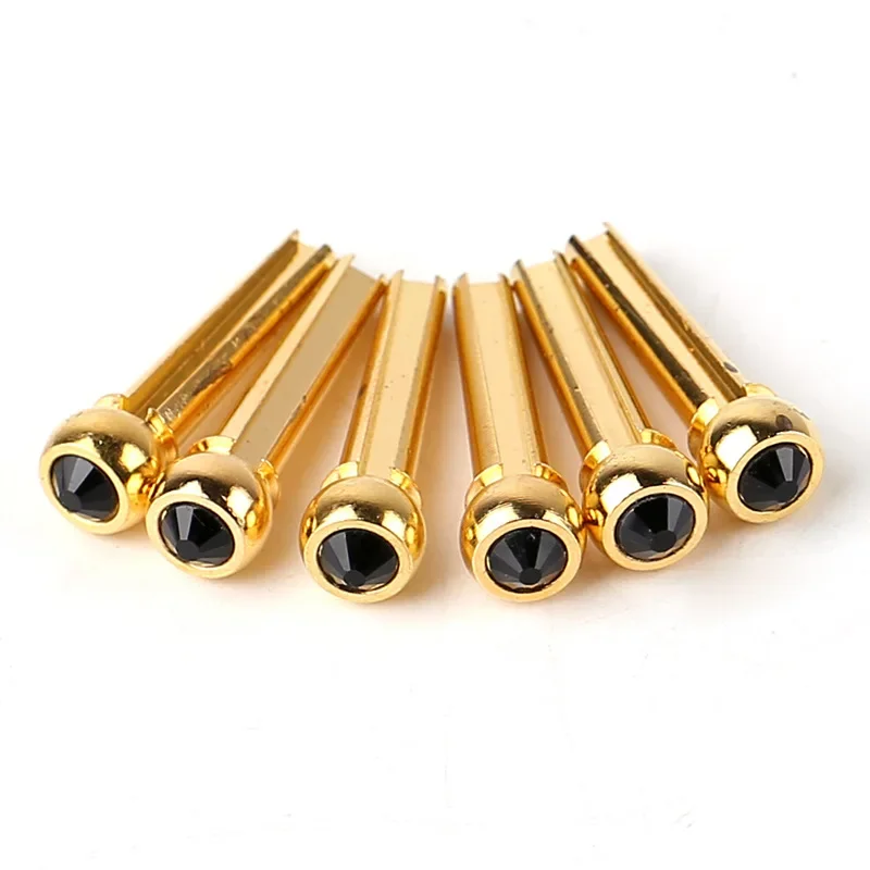 Guitar Bridge Pins 6PCS Gold Brass Guitar Bridge End Pins For Golk Guitar Acoustic Guitar