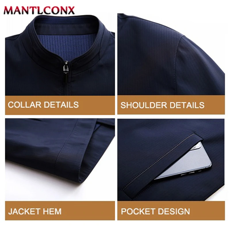 Jaqueta formal de gola para homens, jaqueta casual de negócios, cor sólida, casacos de escritório, mais novos, outono, primavera, qualidade