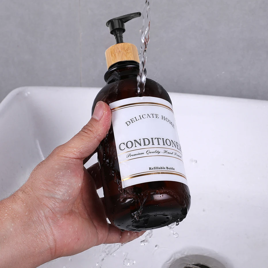 Pump Soap Dispenser Removable Waterproof label Bathroom Shampoo and Conditioner Soap Bottle Unique Bottle Stickers soap dispenser refillable bottle soap dispenser bottle refillable plastic bottles