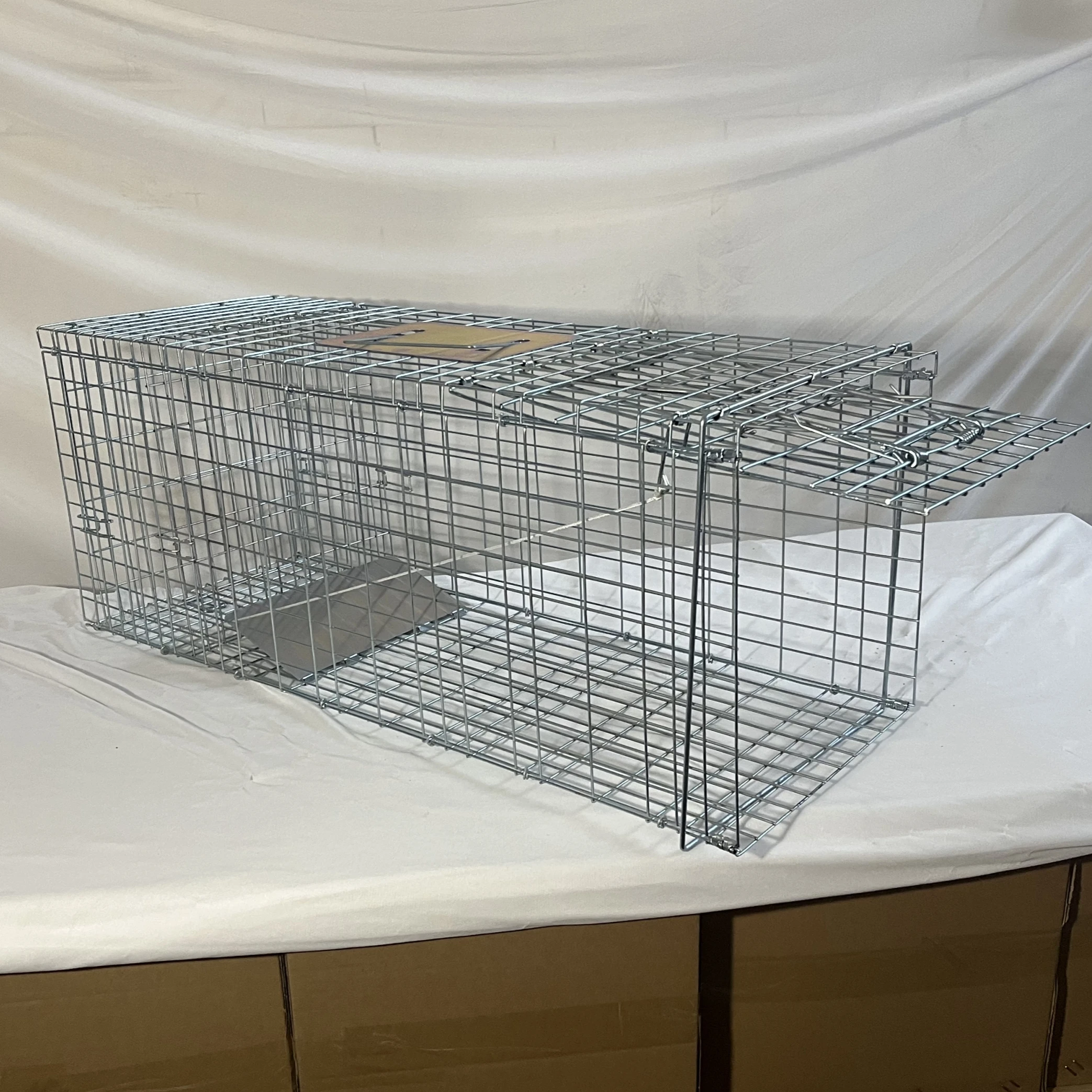 Heavy-Duty Collapsible Animal Trap Cage-No Assembly Required, Extra Large 60X20X18Cm (23.6X7.9X7.1In) Heavy-Duty Iron Construc