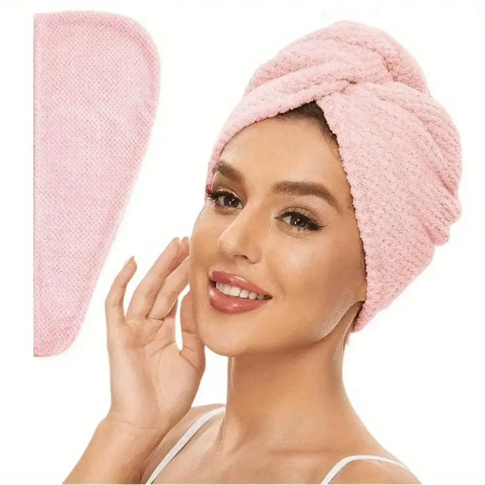 Ultra-Absorbent Microfiber Hair Towel Wrap for Quick-Dry, Anti-Frizz Turban with Secure Button