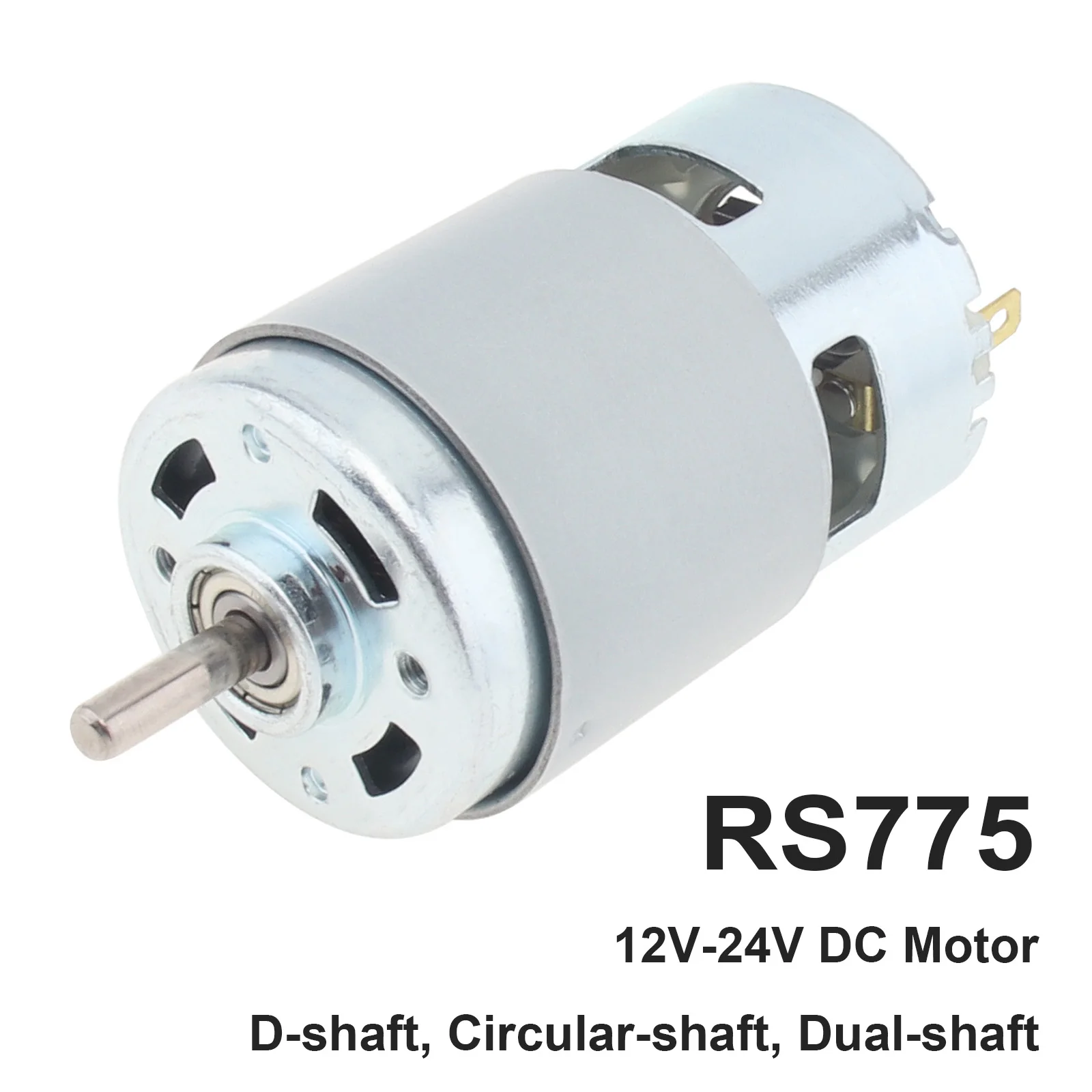 Micro Motores Elétricos de Grande Torque 775 Motor dc para Chave de Fenda Circular D-shaft Eixo Duplo 12v 24v 3000rpm12000rpm