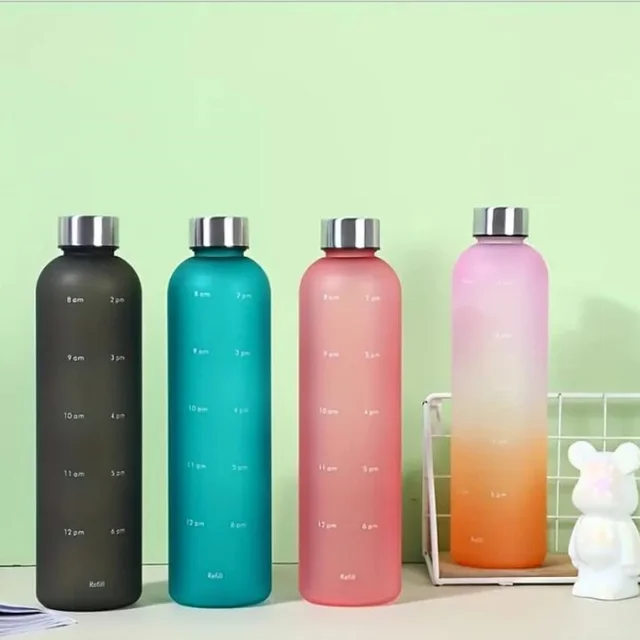 Gradient Sports Water Bottle with Measurements, Leak-Proof, Portable, Narrow Mouth, Sealable, BPA-Free PC Material - For Fitness 2