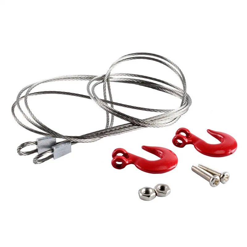 

RC Car Steel Tow Rope With Hook For Tamiya CC01 TRX4 TRX-4 Axial Scx10 90046 RC4WD D90 TF2 1/10 RC Crawler Accessories