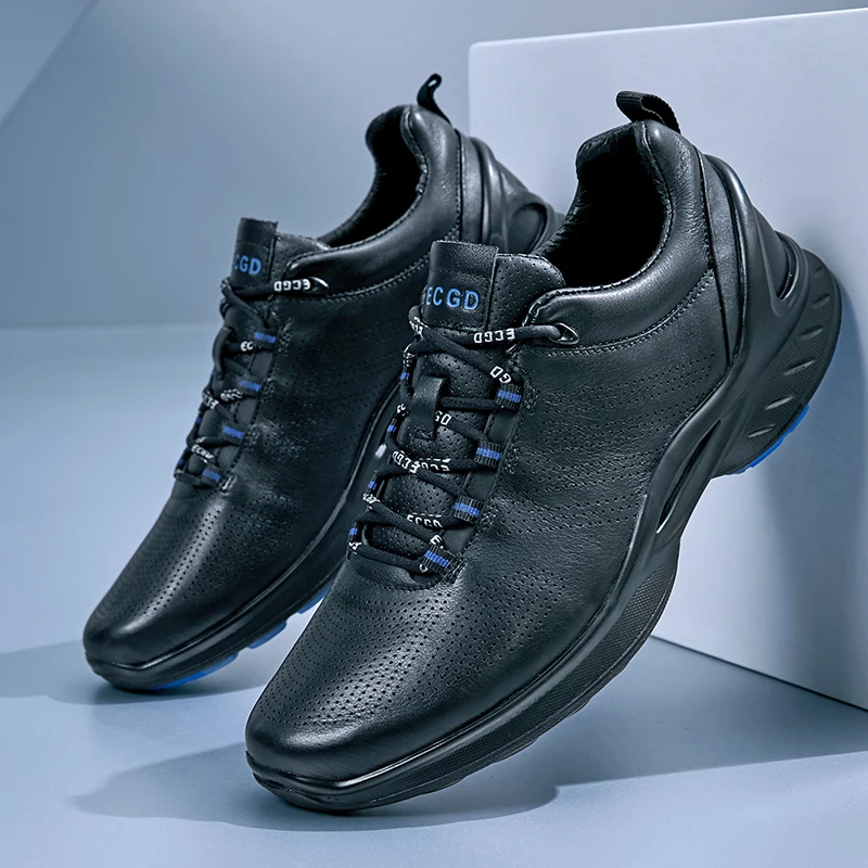 Fashion Golf Shoes for Men Breathable Golf Training Shoes Comfortable Genuine Leather Casual Sneakers Low Top Golfer Footwear 3