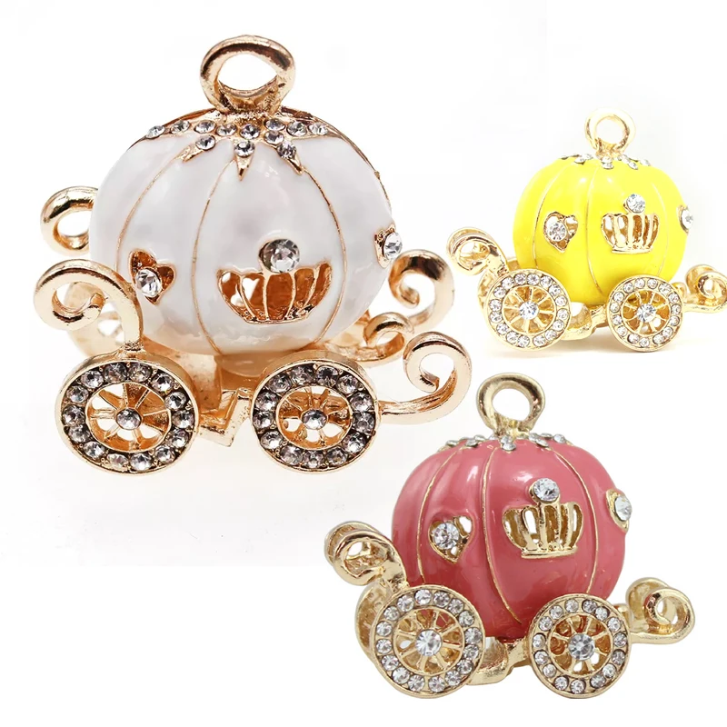 

10 шт. новый стиль 3D Тыква из страз кулон коляска подвеска в виде тыквы для ожерелья