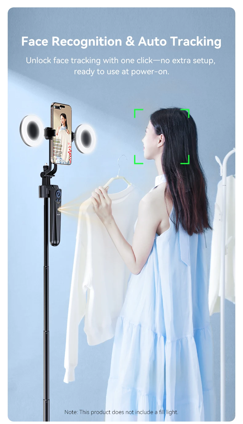 Auto Face Tracking Selfie stick Holder Universal Smartphone Vlog Live Tripod For