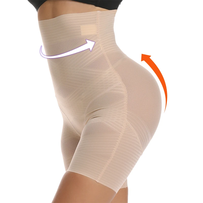 Tummy Control Panties Women Underwear Cross Compression Body Shaper Shapewear High Waist Butt Lifter Panties Thigh Slimmer Nude