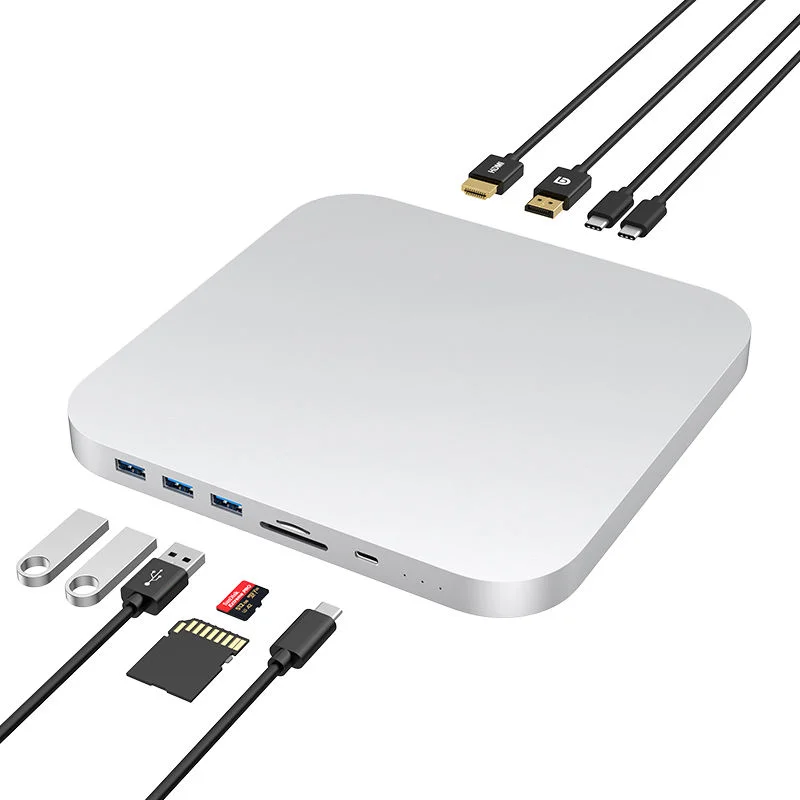Pro Max 4K Hdmi 8-In-1 Tipo C Usb 3.0 Dual Hard Drive Docking Station Per Chassis Ad Alta Velocità Rpm Per M2 Mac Mini Mozzi